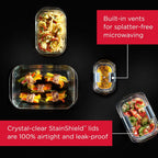 Rubbermaid Brilliance Glass Storage 4.7-Cup Food Containers with Lids Set of 3 Clear