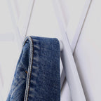 Dseap Accordian Wall Hanger: 16” High Wooden Wall Expandable Coat Rack, Hat Rack Holder, Accordion Hook for Baseball Caps, Coats, Mugs, 17 Peg Hooks, White