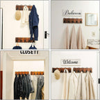 Dseap Coat Rack Wall Mounted - Heavy Duty Farmhouse Rustic Wall Coat Hanger with 5 Wire Hooks for Clothes Hat Jacket Towel, RusticWire, J1-5A, Weathered Brown & Black, Pack of 2