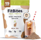 Boba Tea Protein 100% Whey Protein Powder Isolate (Milk Tea), Natural Energy Coffee Replacement, Sugar Free, Gluten Free, Lactose Free, Soy Free, Real Ingredients, 5.9g BCAAs