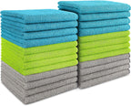 AIDEA Microfiber Cleaning Cloth-24PK, Soft Microfiber Towels for Cars, Absorbent Cleaning Rags, Lint-Free Streak-Free Wash Cloths for House, Kitchen, Window(12in.x12in)