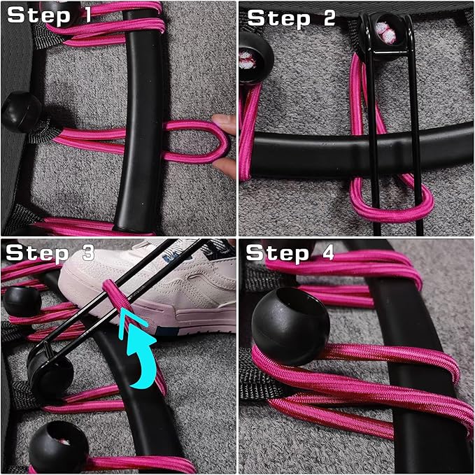 DARCHEN 400LBS Rebounder Trampoline for Adults, Indoor Mini Trampoline Silent Fitness Trampoline Small Bungee Rebounder Jumping Cardio Trainer Workout Exercise Workout with Handrail Bar [40 Inch]