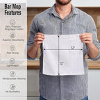 Bar Mop Cleaning Kitchen Dish Cloth Towels 12" x 12", 100% Cotton, Machine Washable, Everyday Kitchen Basic Utility Bar Mop Dishcloth Set of 36, White