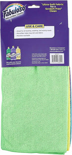 Fabuloso Microfiber Cleaning Cloths, 8 ct, Rainbow Colors | Lint-Free, Scratch-Free Cleaning Cloths for Surfaces and Wood Furniture | Microfiber Dustless Cloth for Bold and Bright Cleaning Experience