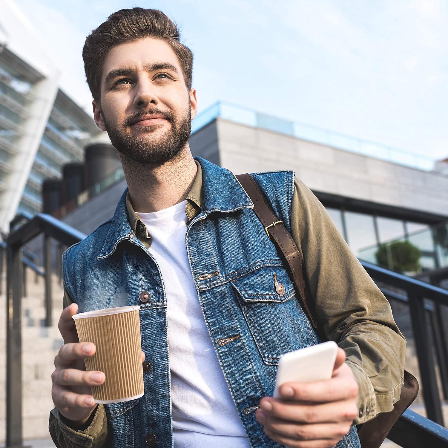 NYHI 150 6 oz Ripple Kraft Paper Cups Brown Hot Cold Cups 3 Layer Rippled Small Insulated Disposable Coffee Cups for Cappuccino Hot Cocoa or Iced Drinks