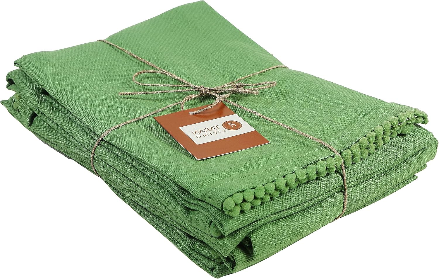 TARAN LIVING Green Cotton Kitchen Cloth Towels - Pack of 6 (28"x28")