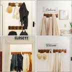 Dseap Coat Rack Wall Mounted - Heavy Duty Farmhouse Rustic Wall Coat Hanger with 5 Wire Hooks for Clothes Hat Jacket Towel, RusticWire, G25A, Rustic Brown & Black