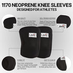 Schiek Sports Model 1170 Knee Sleeves - 5mm Neoprene Knee Compression Sleeves for Weight Lifting