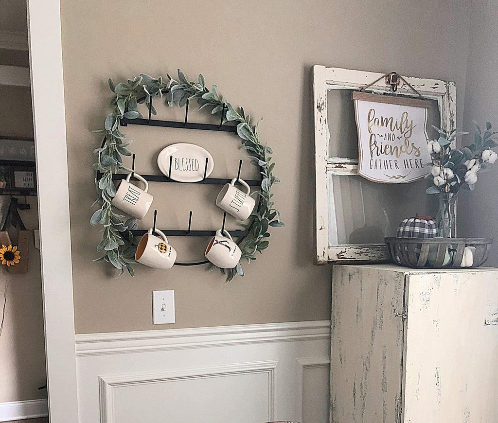 Claimed Corner Mug Rack with Sturdy Steel Frame, Matte Black Finish, Removable Rubber Caps, Wall Mounted (Round 24" x 24")