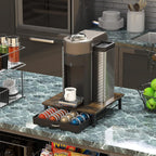 DecoBrothers Vertuo Pod Holder Drawer, 24 Large or 48 Small Nespresso Capsule Organizer, Rustic Brown