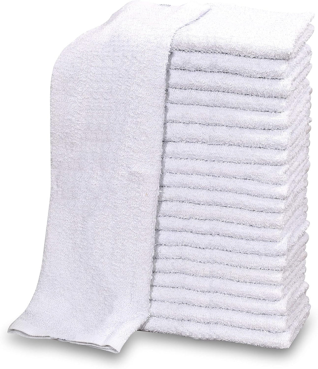 GOLD TEXTILES 36 PC New Cotton Blend White Restaurant Bar Mops Kitchen Towels 28oz (3 Dozen) (36, White)