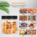 Plastic Jars with Lids 8 oz & 14 oz 24Pcs Clear Plastic Slime Storage Jars Containers with Airtight Leak Proof Black Screw On Lids Cylinder Clear Round Jar Food Grade Durable Jar
