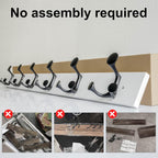 SKOLOO 36-Inch White Wood Coat Rack Wall Mount with 6 Triple Hooks - Ideal for Family Entrances, Classrooms, and Pet Supplies Storage - Perfect Coat Hooks for Wall