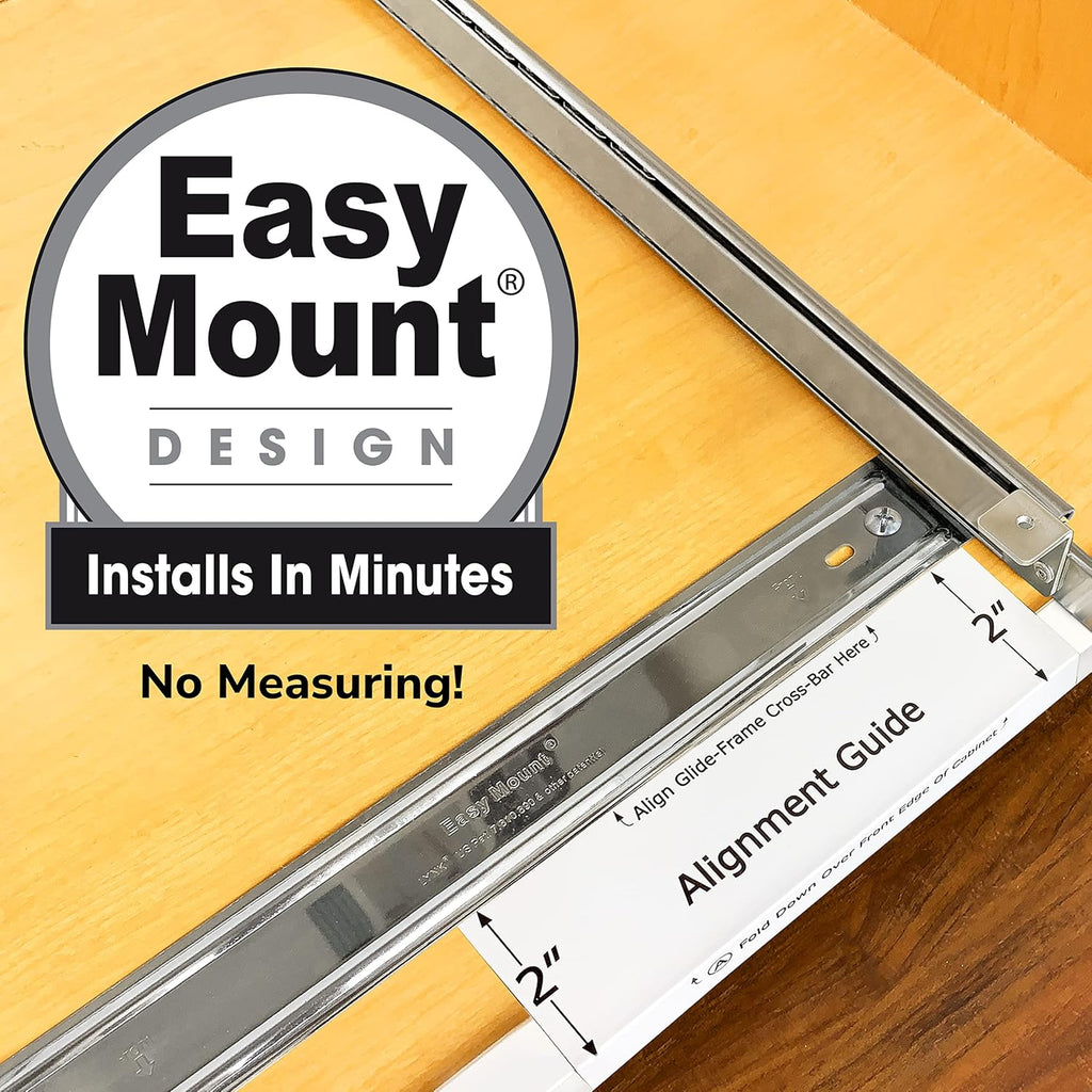 LYNK PROFESSIONAL® Pull Out Under Sink Kitchen Cabinet Organizer - 11.5 in. x 18 inch deep Drawer - Sliding Shelf Organizer for Cabinets and Undersink Storage Shelves - Lifetime Ltd. Warranty – Chrome