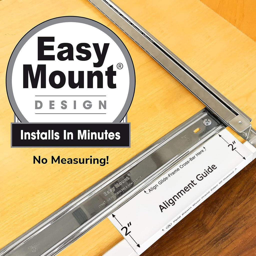 LYNK PROFESSIONAL® Pull Out Pot Lid and Cookie Sheet Organizer Rack for Cabinet - Lifetime Ltd. Warranty - Sliding Kitchen Organizers – Pans, Pots, Lids, and Tray Storage - 7.25 wide x 21 inch, Chrome