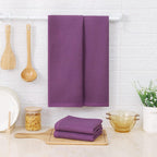 Kitinjoy 100% Cotton Waffle Weave Kitchen Towels, 4-Pack Super Soft and Absorbent Dish Towels for Drying Dishes, Kitchen Hand Towels, 13 in x 28 in, Violet