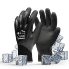Waterproof Gloves for Men and Women, Freezer Gloves with Grip, Double Nitrile Dipped for Extreme Oil Repellent, for Construction, Mechanics, Mining, Plumbing, Black, X-Large