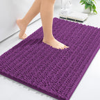Arotive Luxury Chenille Bathroom Rug Mat, Extra Soft Thick Absorbent Shaggy Bath Rugs, Non-Slip Machine Wash Dry, Plush Bath Mats for Bathroom, Shower and Tub, 30x20, Purple