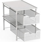 Simple Houseware Stackable Cabinet Basket Drawer Organizer, White