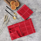 Glynniss Red Kitchen Towels and Dishcloths Set, Dish Towels and Dish Rags Set for Washing Dishes, Cleaning and Drying Pack of 8 (red)
