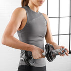 Amazon Basics Adjustable Dumbbell Hand Weight Set, 38 pound, Black