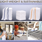 GOLD TEXTILES 36 PC New Cotton Blend White Restaurant Bar Mops Kitchen Towels 28oz (3 Dozen) (36, White)