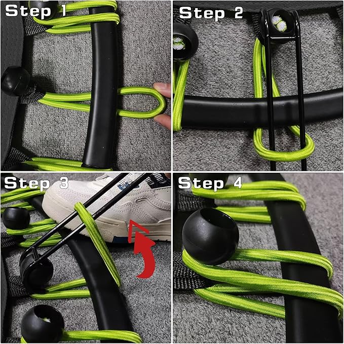 DARCHEN 400LBS Rebounder Trampoline for Adults, Indoor Mini Trampoline Silent Fitness Trampoline Small Bungee Rebounder Jumping Cardio Trainer Workout Exercise Workout with Handrail Bar [40 Inch]