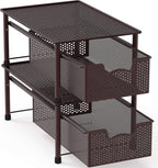Simple Houseware Stackable Cabinet Basket Drawer Organizer, Bronze