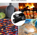 RAPICCA Welding Gloves Fire Heat Resistant: Black 16IN - Fireproof Leather For Stick Mig Flux-Core Welder Forge Blacksmith Fireplace Wood Stove Fire Pit Furnace Handling Dry ice - One Size 662℉