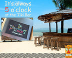 It's 5:00 Somewhere Tiki Bar Mat 18x12 in, Bar Mats for Bartending for Hawaiian Decorations, Luau Party Decorations & Hawaiian Party Decorations, Bar Mats for Countertop, Tiki Bar Essentials