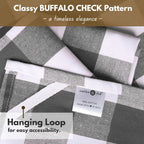 Native Fab 6-Pack Kitchen Towel with Hanging Loop 16x26 inches, Cotton Buffalo Check Kitchen Towels for Cleaning Drying, Washcloths Soft & Absorbent Cloth Rags, Bar Towel, Dish Cloth, Grey