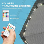 Soozier 45" Rebounder Trampoline for Adults, Mini Trampoline Indoor with Colorful LED Lights and Adjustable Handle, Quiet and Safe Bungee Rebounder