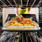 Air Fryer Basket for Oven, OPENICE 18.6" x 12.8" Air Fryer Basket and Tray Set, Extra Large Stainless Steel Air Fryer Pan Crisper Tray for Crisping Fried, Chicken, Bacon