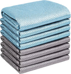 Streak Free Miracle Cleaning Cloths Easy Clean Nanoscale, Pack of 8, 12'' x 16'', Microfiber Polishing Windows Glass Lint Free Rags Stainless Steel Car Kitchen Reusable