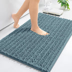 Arotive Luxury Chenille Bathroom Rug Mat, Extra Soft Thick Absorbent Shaggy Bath Rugs, Non-Slip Machine Wash Dry, Plush Bath Mats for Bathroom, Shower and Tub, 24x16, Smoky Gray