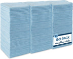 S&T INC. 150 Pack Microfiber Cleaning Cloth, Bulk Towels for Home, Reusable Microfiber Towels for Cars, Cleaning Rags, Light Blue, 11.5 Inches x 11.5 Inches, 150 Count