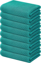 Kitinjoy 100% Cotton Waffle Weave Kitchen Towels, 8-Pack Super Soft and Absorbent Dish Towels for Drying Dishes, Kitchen Hand Towels, 13 in x 28 in, Teal