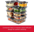 Rubbermaid Brilliance Glass Food Storage Containers, 8 Cup, Set of 2, BPA-Free, Leak-Proof, Clear