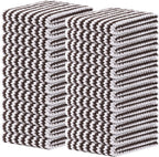 Homaxy Kitchen Towels(24 Pack, 10 x 20 inches), Ultra Soft and Absorbent Dish Towels, Reusable Fast Drying Microfiber Cleaning Cloth, Coral Velvet Wave Design No-lint, Brown