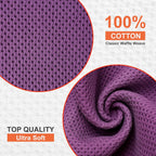 Kitinjoy 100% Cotton Kitchen Dish Cloths, 6 Pack Waffle Weave Ultra Soft Absorbent Dish Towels for Drying Dishes Quick Drying Kitchen Towels Dish Rags, 12 X 12 Inches, Violet