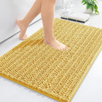 Arotive Luxury Chenille Bathroom Rug Mat, Extra Soft Thick Absorbent Shaggy Bath Rugs, Non-Slip Machine Wash Dry, Plush Bath Mats for Bathroom, Shower and Tub, 36x24, Yellow
