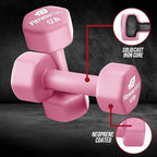 Neoprene Coated Workout Dumbbells set of 2 – Anti Roll, Non Slip with Smooth Grip Fitness & Exercise Dumbbells – Hexagon Shaped Hand Weights for Women & Men – Best Choice for Gyms & home use