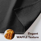 Native Fab 6 Pack Waffle Dish Cloths - 12x12 inches, 100% Cotton, Soft, Absorbent & Quick Drying Towels for Cleaning, Cooking & Baking - Great for Home, Restaurants, Bars, Multipurpose Use - Black