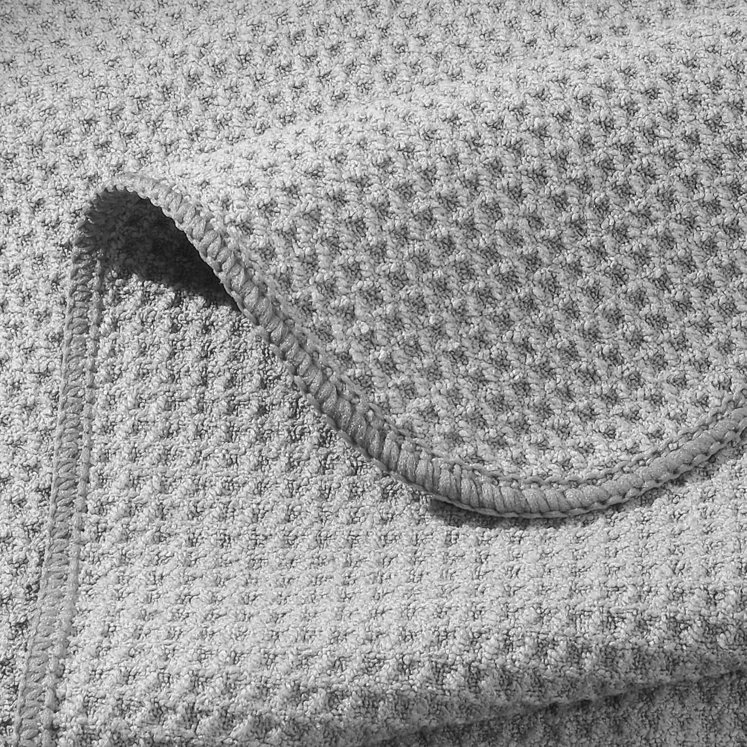 POLYTE Premium Microfiber Kitchen Dish Hand Towel Waffle Weave 12 Pack (16x28 in, Dark Blue, Gray, Off White)