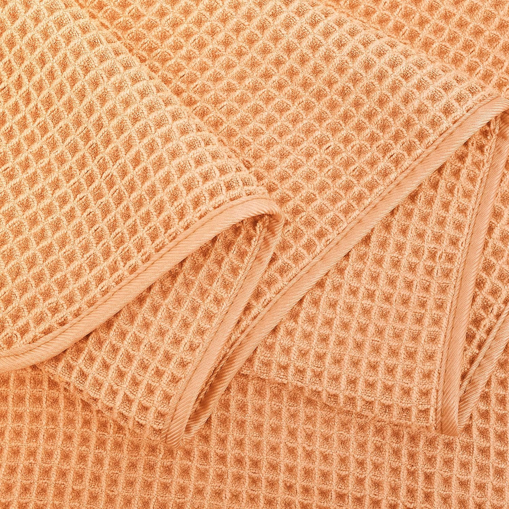 POLYTE Microfiber Oversize Quick Dry Lint Free Bath Towel, 60 x 30 in, 4 Pack (Waffle Weave)