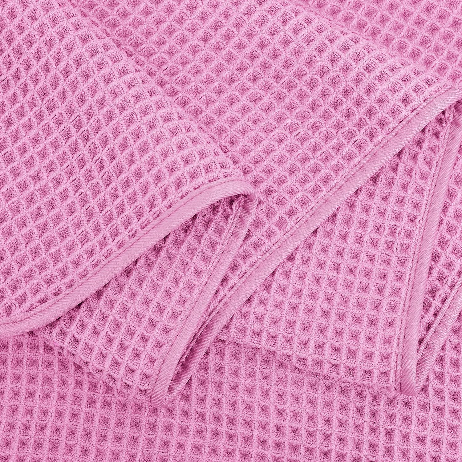 POLYTE Microfiber Oversize Quick Dry Lint Free Bath Towel, 60 x 30 in, 4 Pack (Waffle Weave)